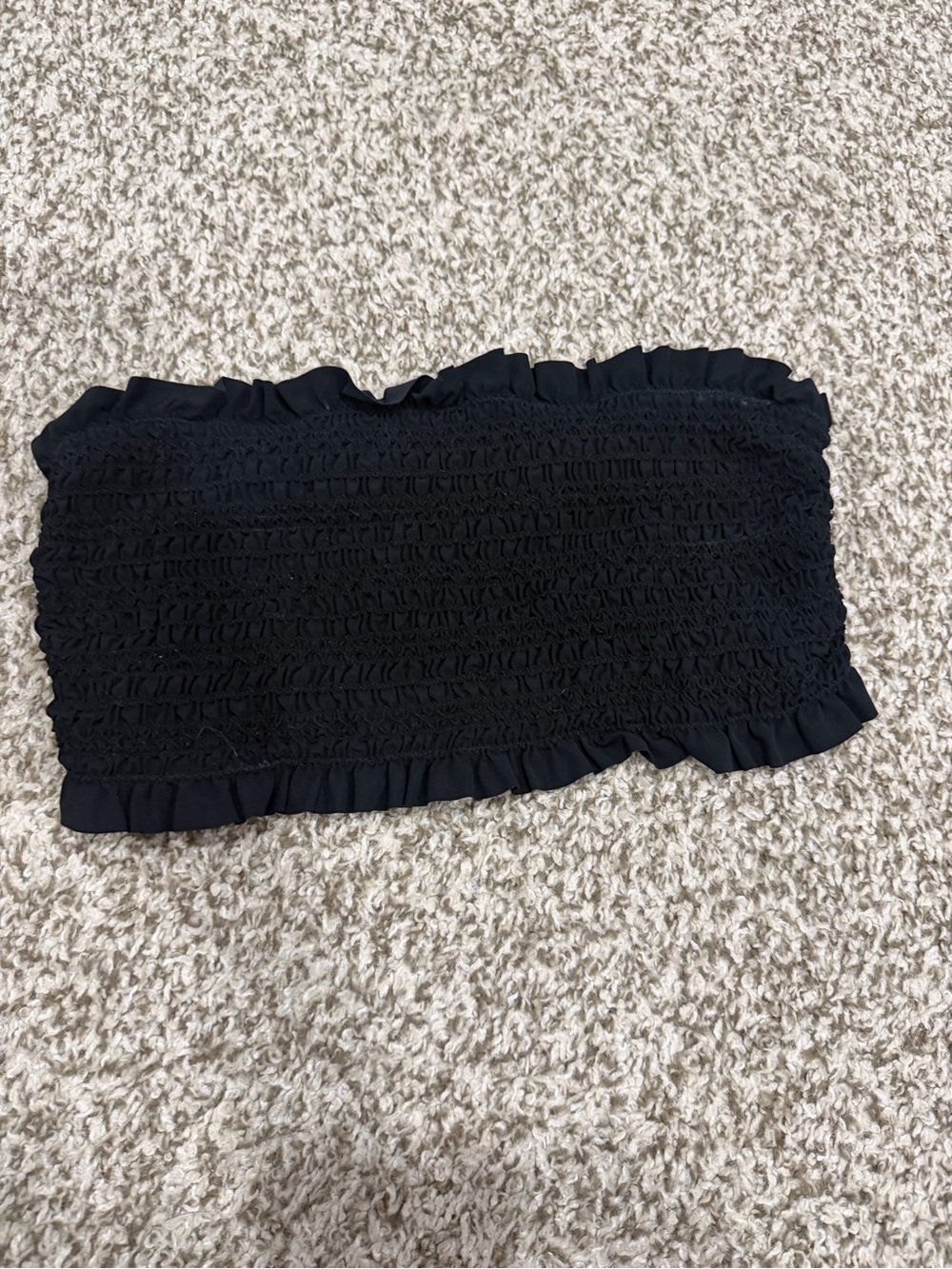 Tory Burch Black Ruffle Trim Bandeau